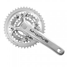 Angrenaj Pedalier M-WAVE 22/32/44T Silver 8/9v Patrat