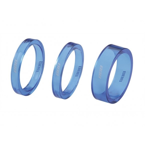 BBB Distantier furca BHP-37 1-1/8 2x5mm 1x10mm albastru transparent BBB Distantier furca BHP-37 1-1/8 2x5mm 1x10mm albastru transparent