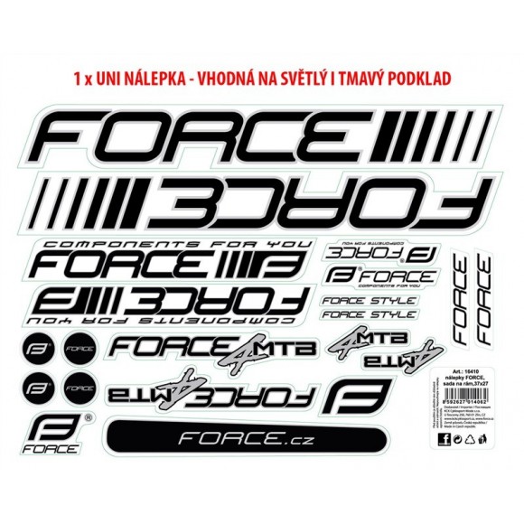 Autocolante cadru MTB logo Force 37x27 cm Autocolante cadru MTB logo Force 37x27 cm