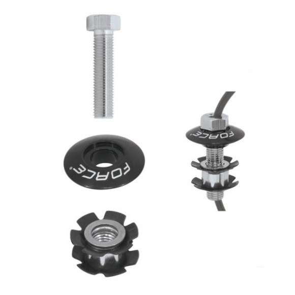 Capac si floare Force BMX cu gaura conducta 1.1/8 negre