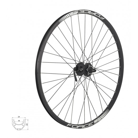 Roata fata 27.5 Force Basic Disc 584x19 neagra Roata fata 27.5 Force Basic Disc 584x19 neagra