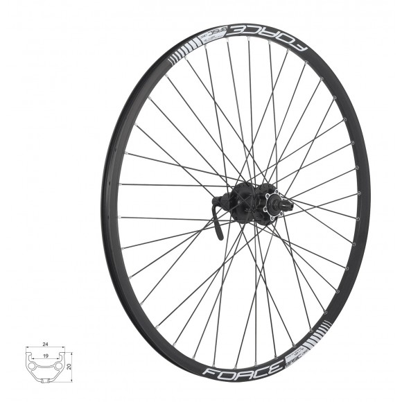 Roata spate 27.5 Force Basic Disc 584x19 neagra Roata spate 27.5 Force Basic Disc 584x19 neagra