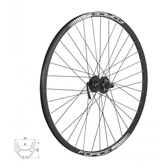 Roata fata 26 Force Basic Disc 559x19 butuc Shimano HBM475 Roata fata 26 Force Basic Disc 559x19 butuc Shimano HBM475