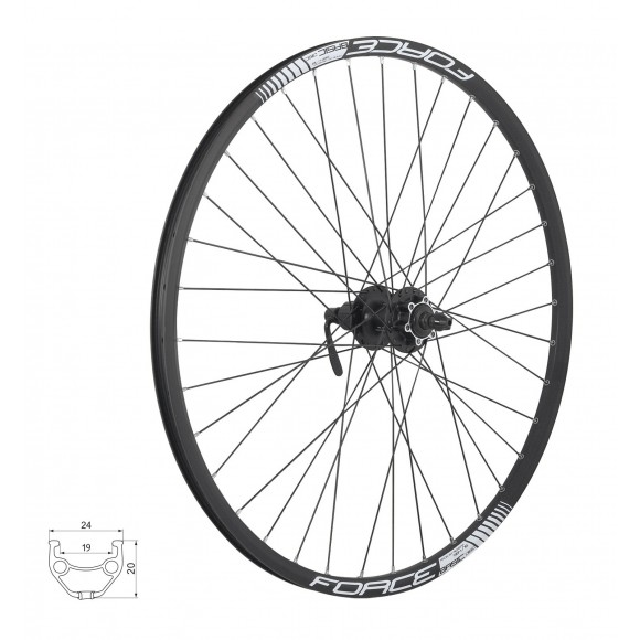 Roata spate 26 Force Basic Disc 559x19 butuc Shimano FHM475 Roata spate 26 Force Basic Disc 559x19 butuc Shimano FHM475