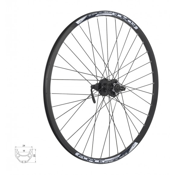 Roata spate Force Basic Disc 622x19 butuc Shimano FHM475 Roata spate Force Basic Disc 622x19 butuc Shimano FHM475