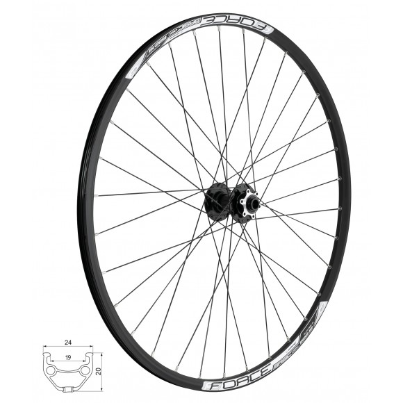Roata fata 28/29 Force Basic Disc 622x19 6 suruburi ax 15 mm Roata fata 28/29 Force Basic Disc 622x19 6 suruburi ax 15 mm