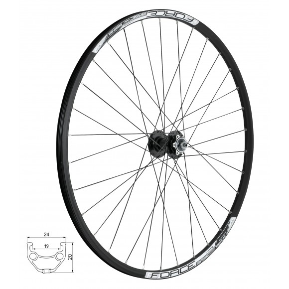Roata fata 28/29 Force Basic Disc 622x19 6 suruburi Roata fata 28/29 Force Basic Disc 622x19 6 suruburi