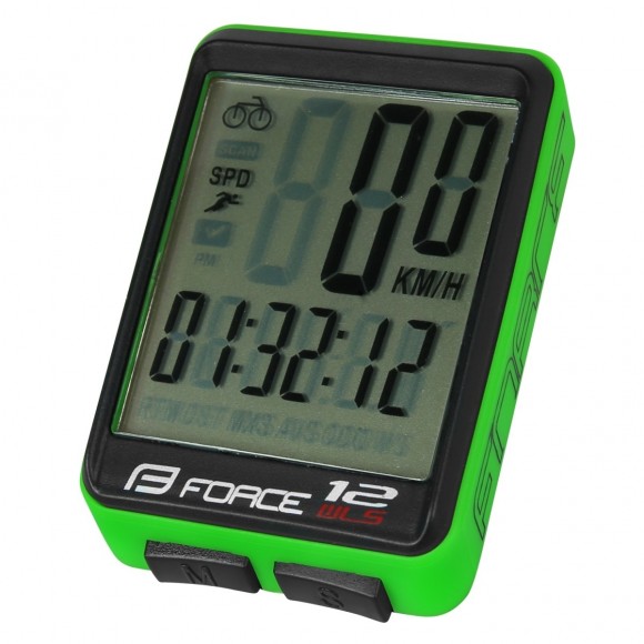 Ciclocomputer Force 12F fara fir verde Ciclocomputer Force 12F fara fir verde