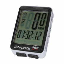 Ciclocomputer Force 12F fara fir negru/alb