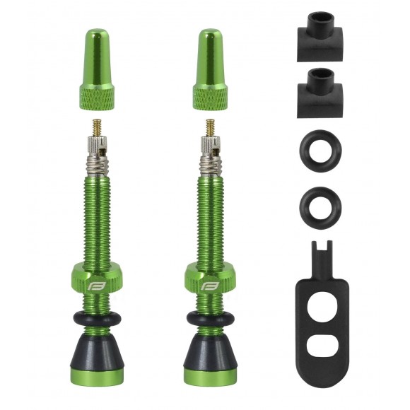Set Valve Tubeless Force 2xFv 44mm Verzi Set Valve Tubeless Force 2xFv 44mm Verzi
