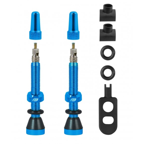 Set Valve Tubeless Force 2xFv 44mm Albastre Set Valve Tubeless Force 2xFv 44mm Albastre