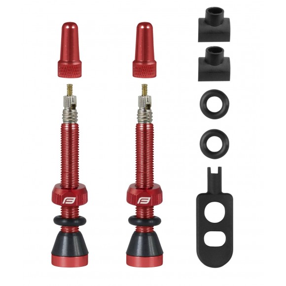 Set Valve Tubeless Force 2xFv 44mm Rosii Set Valve Tubeless Force 2xFv 44mm Rosii