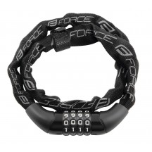 Lacat Force Chain cu cifru 120cm/4mm negru