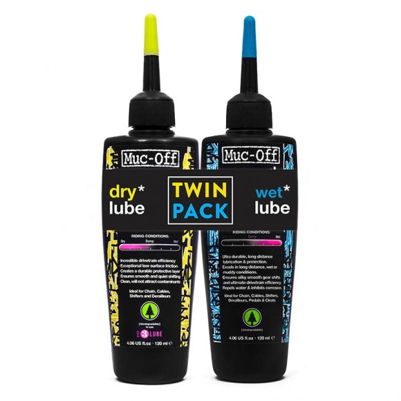 Set uleiuri lant Muc-Off Twin Pack DrysiWet, 120ml Set uleiuri lant Muc-Off Twin Pack DrysiWet, 120ml