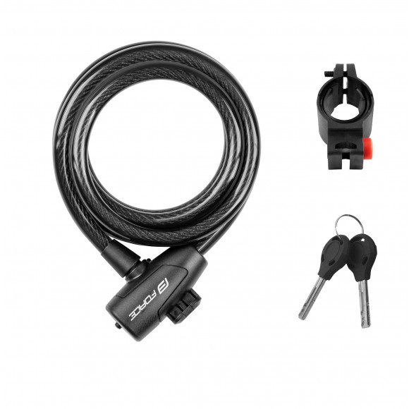 Lacat Force Strong spirala 180cm/12mm cu suport negru Lacat Force Strong spirala 180cm/12mm cu suport negru