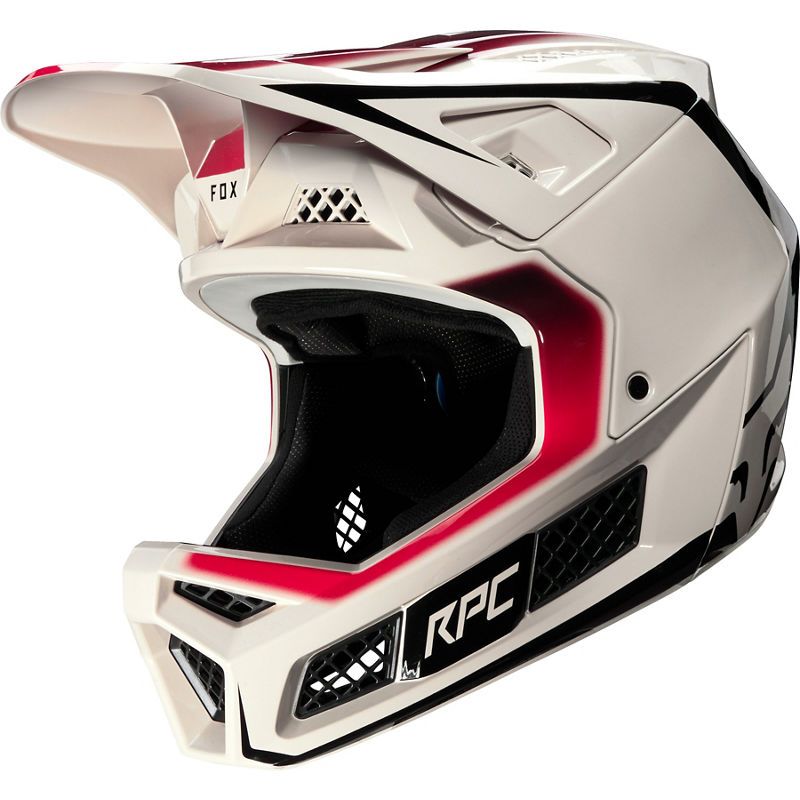 CASCA FOX RAMPAGE PRO CARBON DAIZ WHITE RED BLACK - BikeHouse.ro